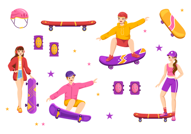 Skateboarders Illustration