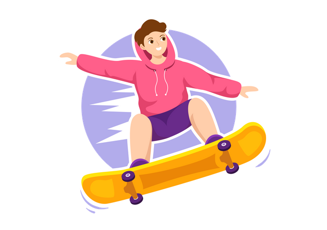 Skateboarding boy Illustration