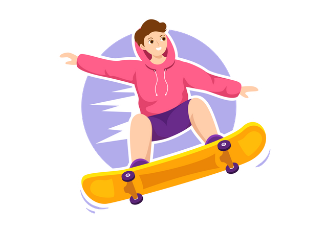 Skateboarding boy  Illustration