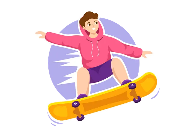 Skateboarding boy  Illustration