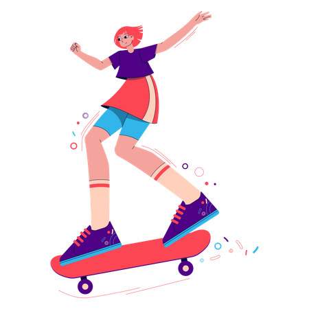 Skateboard-Mädchen  Illustration