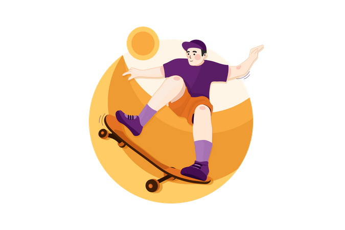 Skater doing skateboarding  Illustration