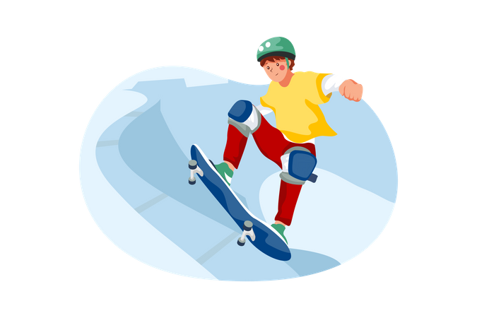 Skater doing skateboarding  Illustration