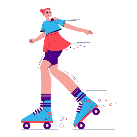 Skating Girl Illustration
