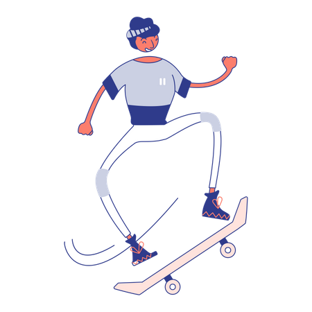 Cara skatista  Ilustração