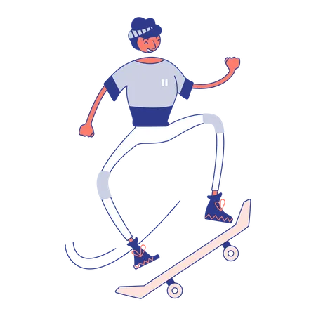 Cara skatista  Ilustração