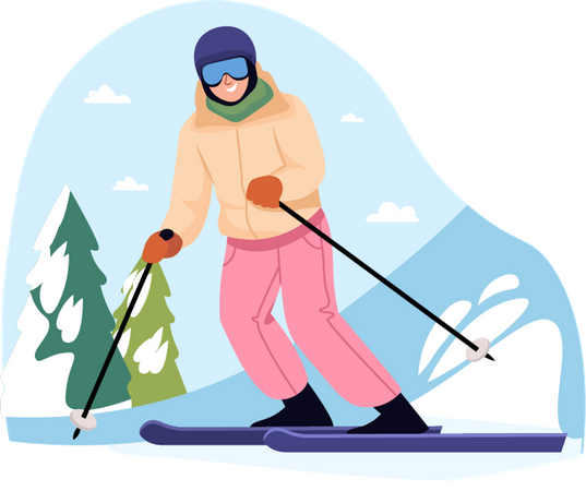 Ski Backpack  Illustration