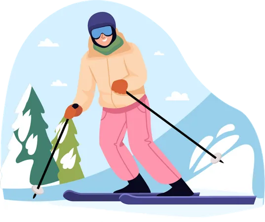 Ski Backpack  Illustration
