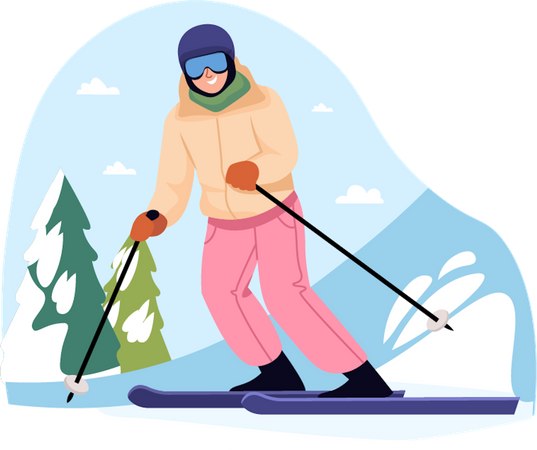 Ski Backpack  Illustration