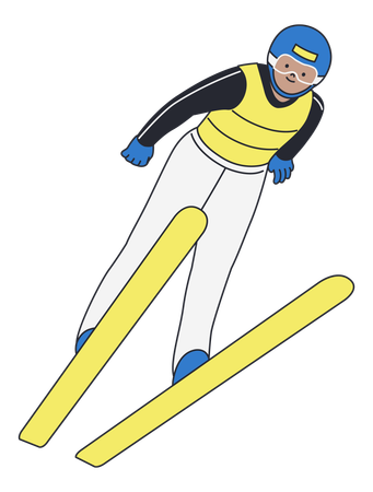 Ski Jumper in Action  Illustration