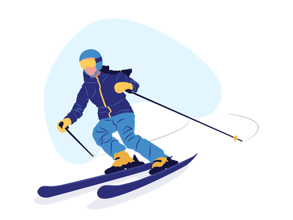 Ski on ice  Illustration