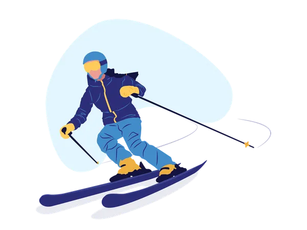 Ski on ice  Illustration