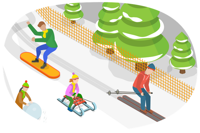 Ski Resort  Illustration