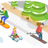 illustration for ski resort