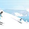 ski resort illustration