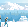 free ski resort illustrations