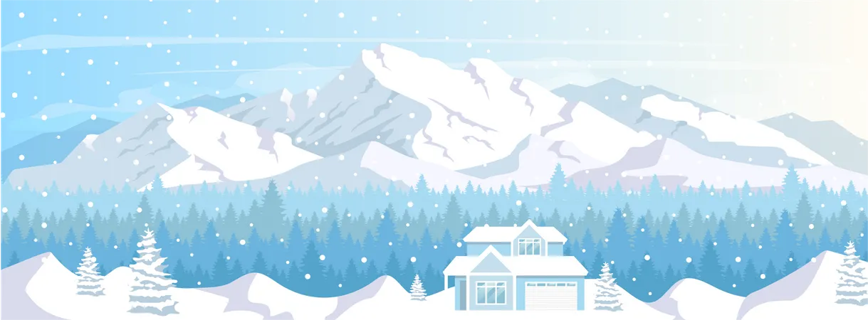 Ski resort house Illustration