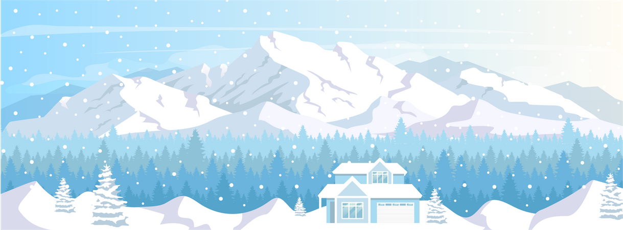 Ski resort house  Illustration