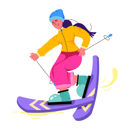 Download Modern Flat Illustration Of Skier 일러스트레이션