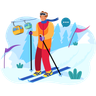 illustrations for skier