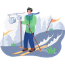 skier illustration free download