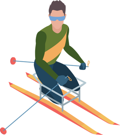 Skieur handicapé  Illustration