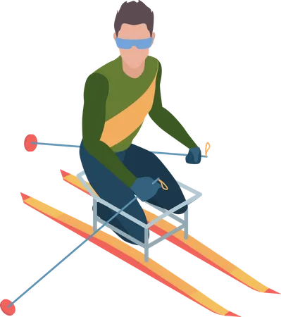 Skieur handicapé  Illustration