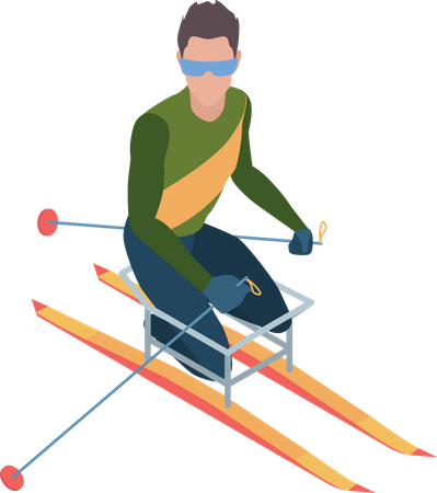 Skieur handicapé  Illustration