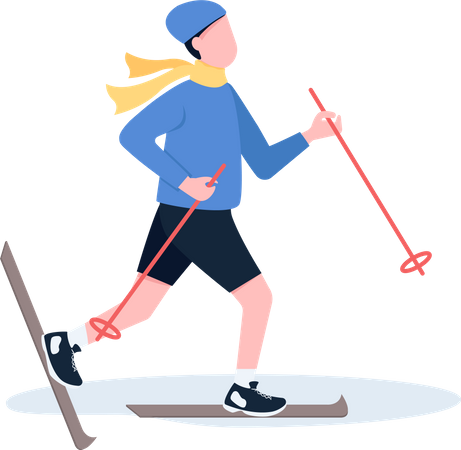Skieur masculin  Illustration