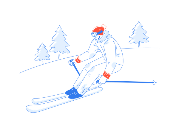 Skifahren  Illustration