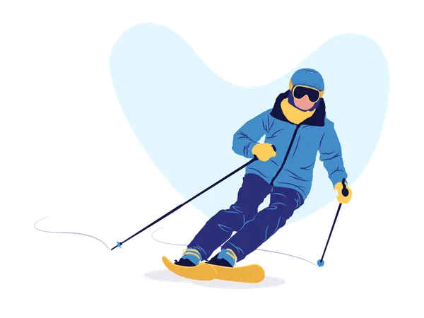 Man enjoying Skiing  Illustration