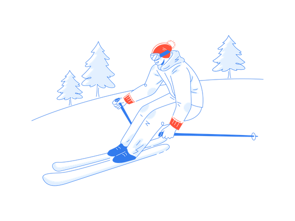 Skiing  Illustration