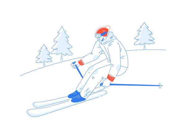 Skiing  Illustration