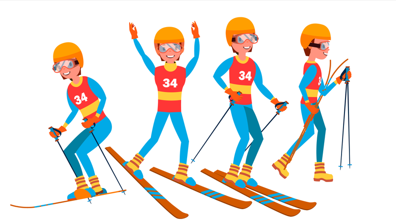 Skiing Male Player  Illustration