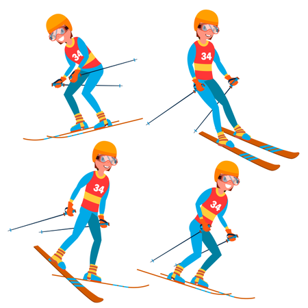 Skiing Player Male  Illustration