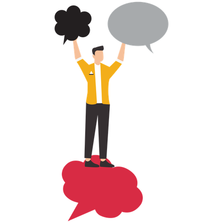 Skill professional businessman with speech bubble  Illustration