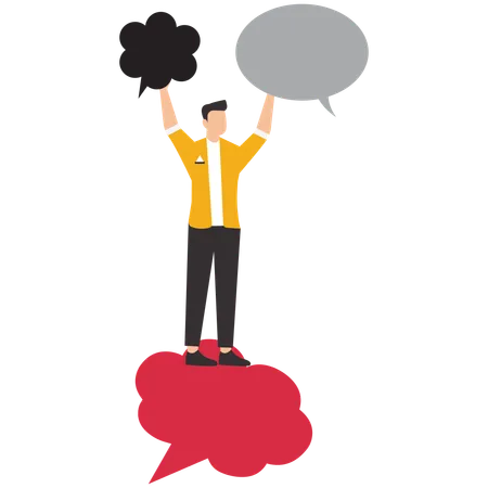 Skill professional businessman with speech bubble  Illustration