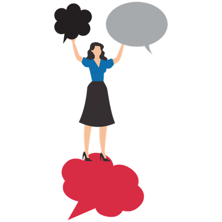 Skill professional businesswoman with speech bubble  Illustration