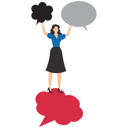 Skill professional businesswoman with speech bubble  Illustration