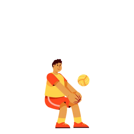Skilled Volleyball Player  Illustration
