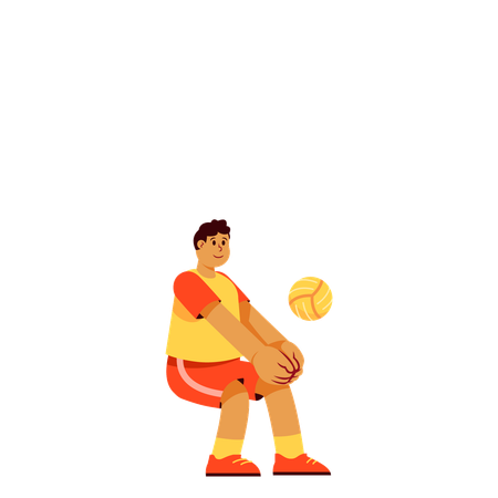 Skilled Volleyball Player  Illustration