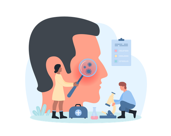 Skin microbiome research  일러스트레이션