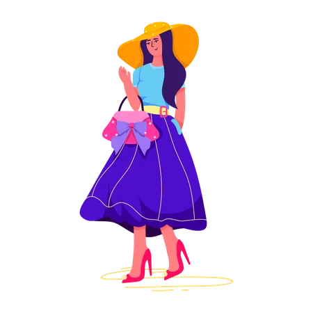 Modern Flat Illustration Of Skirt Fashion Illustration