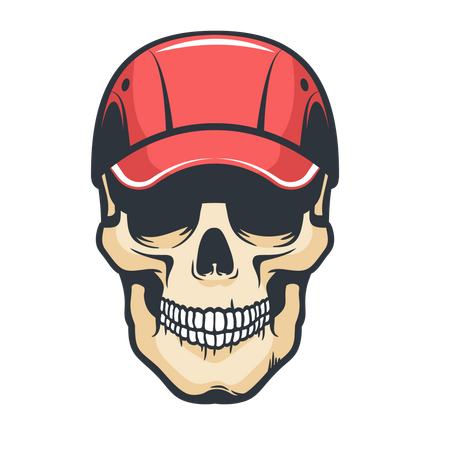Skull mechanic in cap Illustration