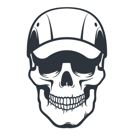 Skull mechanic in cap Illustration