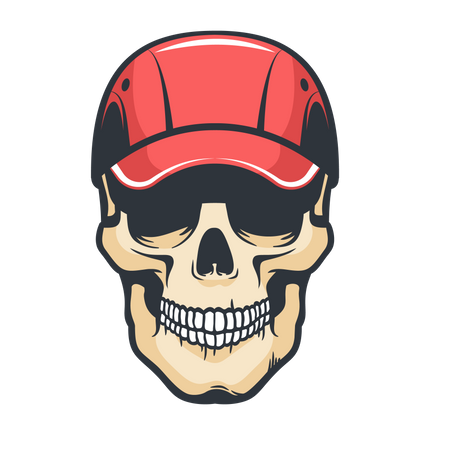 Skull mechanic in cap  Illustration