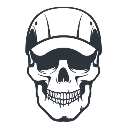 Skull mechanic in cap  Illustration