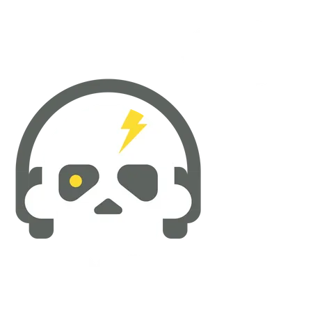Skull with headphone  Illustration