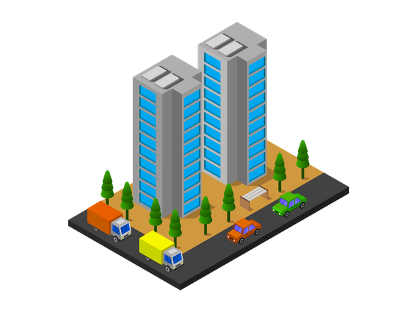 Skyscraper building  Illustration