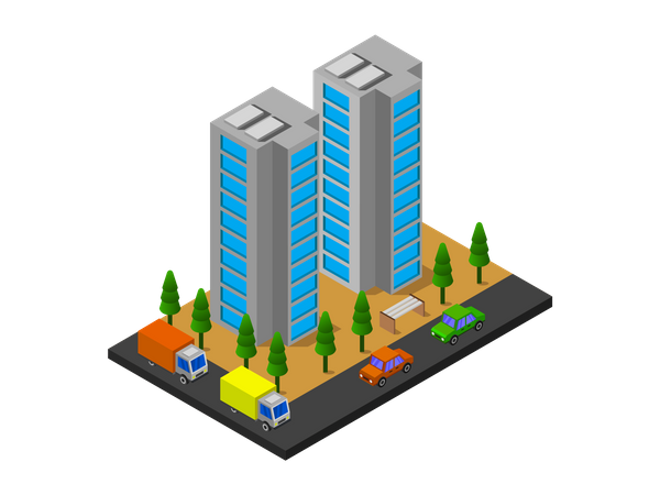 Skyscraper building  Illustration